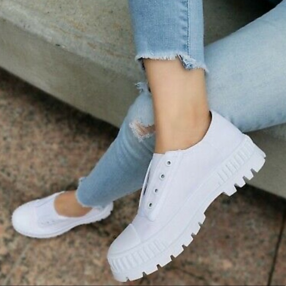 White canvas chunky sneaker - Picture 9 of 9